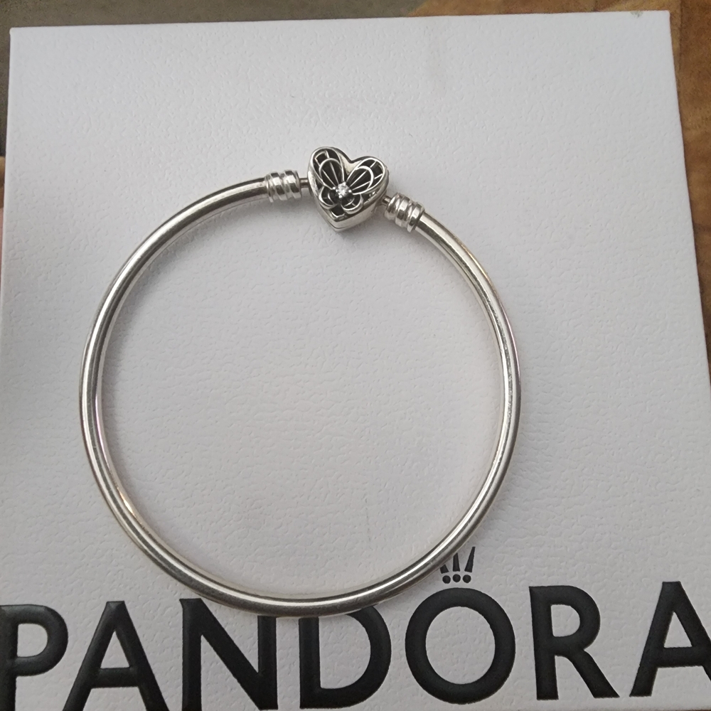 Pandora Silver Bracelet with Heart Charm